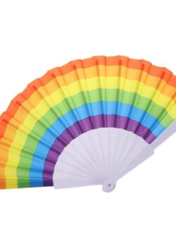 Large LGBTQ+ Rainbow Folding Fan